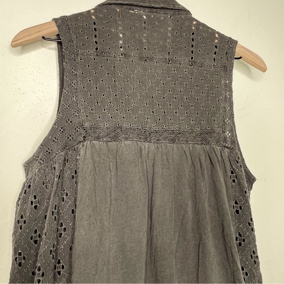 Lucky Brand Collared Tiered Dress in Raven/ brown-gray, size S NWT - Picture 8 of 12
